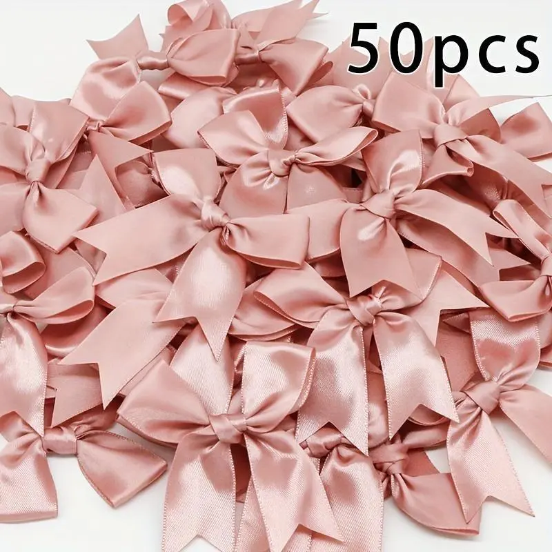 50 pieces, ribbon bow, gift bows, elegant decorations for weddings, festivals and DIY crafts, festival decorations, office, wreaths, weddings, bridal parties, party supplies