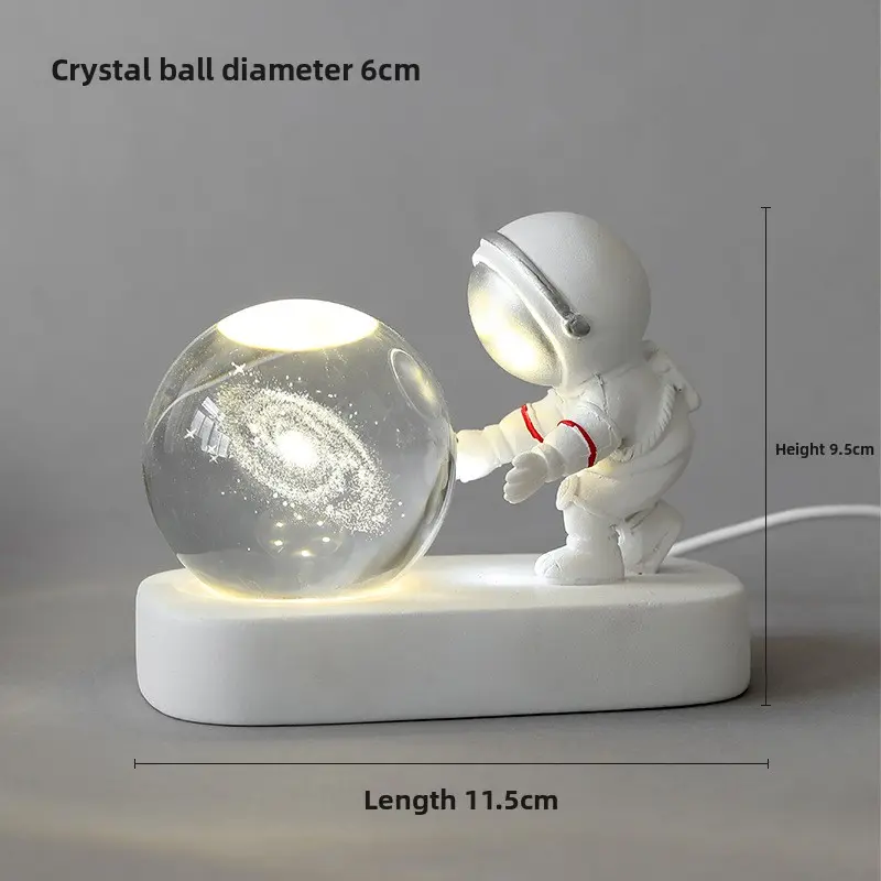 European Style Silver Standing Astronaut Resin Figurine, Box-Included Home Decor for Room TV Cabinet Desktop Ornaments