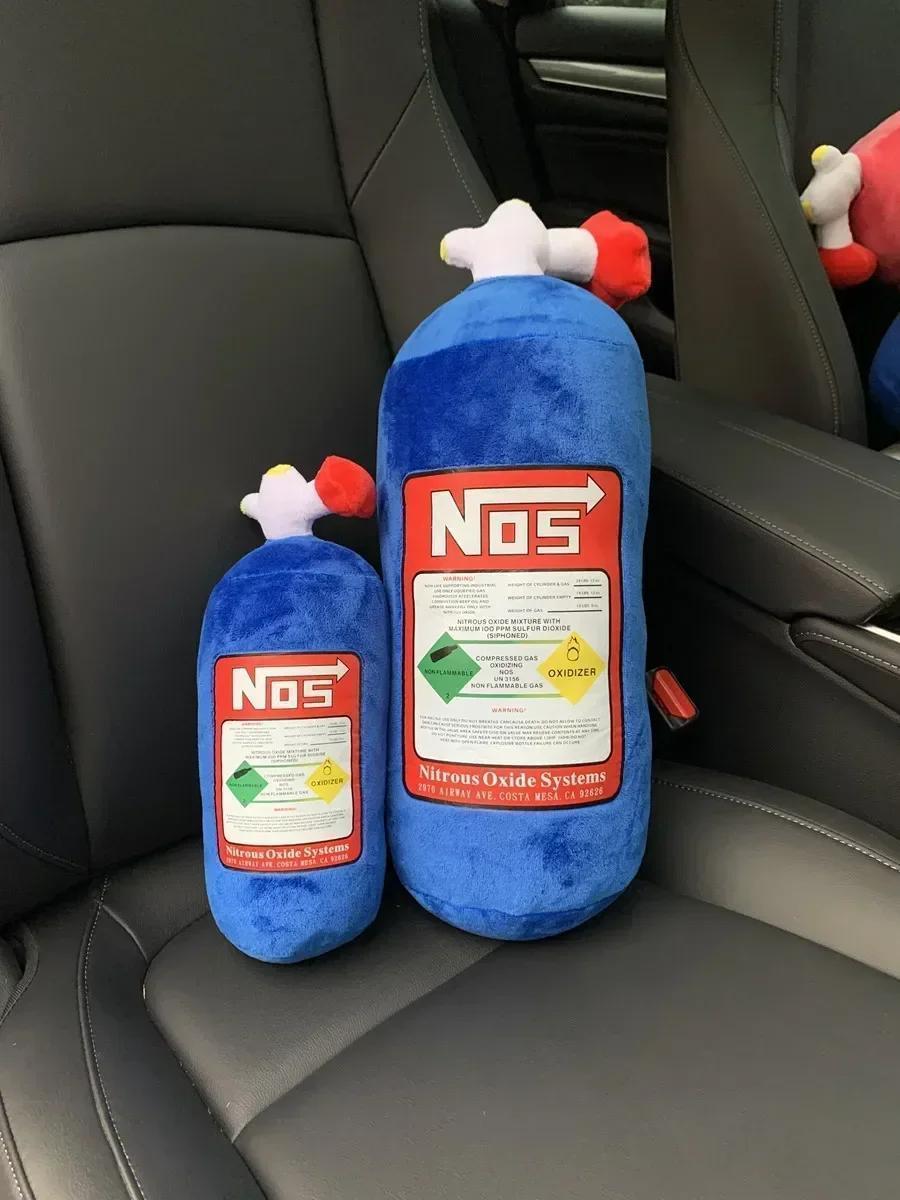 New NOS Nitrous Oxide Bottle New Plush Toys Pillow Stuffed Soft Turbo JDM Cushion Gifts Car Decor Headrest Backrest Seat Neck