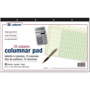 Columnar Analysis Pad, 10 Column, 8 1/2 X 11, Single Page Format, 50 Sheets/pad ABFACP148510 ACP148510