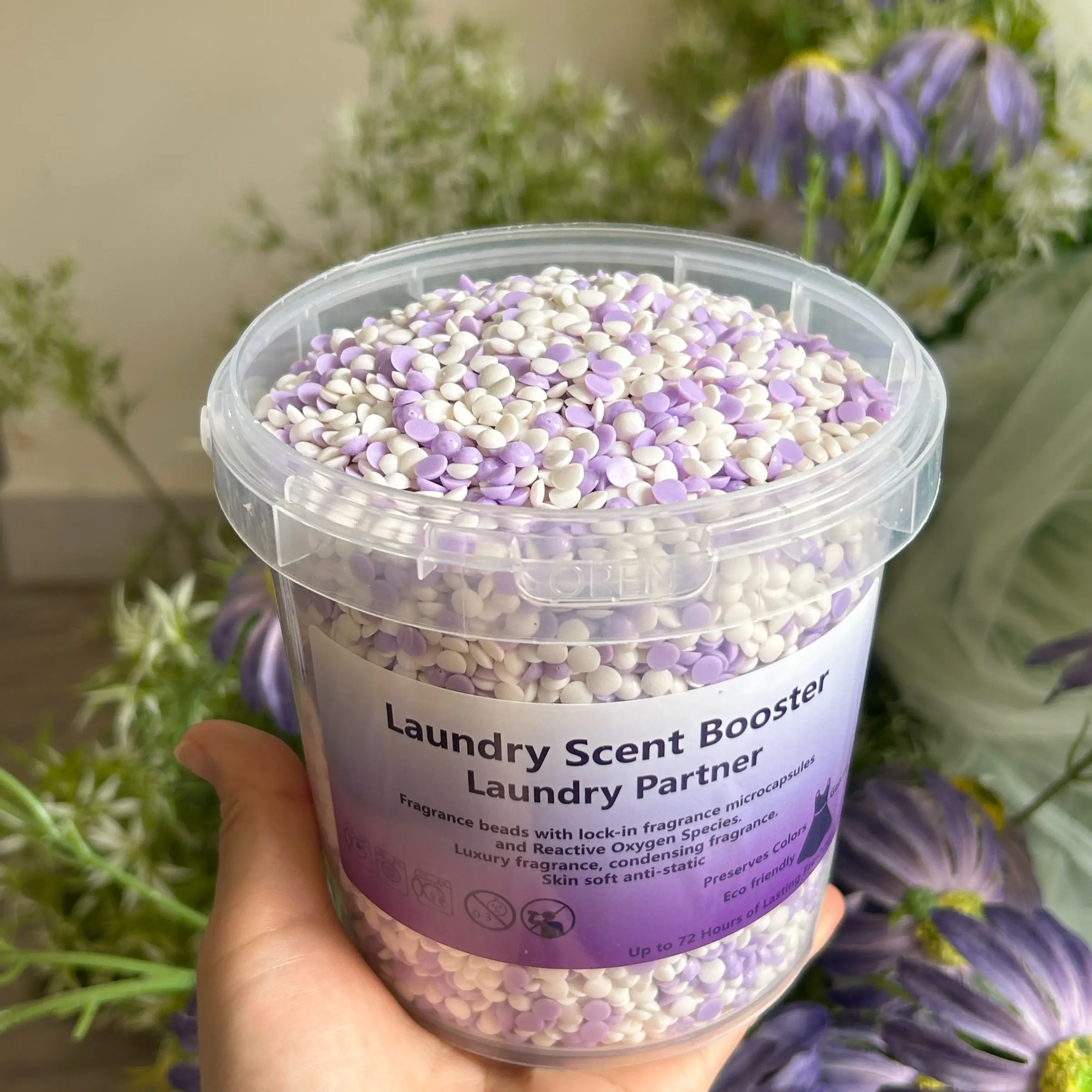 Long Lasting Scent Booster Beads Anti-Static Fabric Softening Scent Crystals Bulk Family Size Laundry Fragrance Beads, Laundry Fragrance Enhancer, Lavender Relaxing Scent Top/Mid/Base Notes