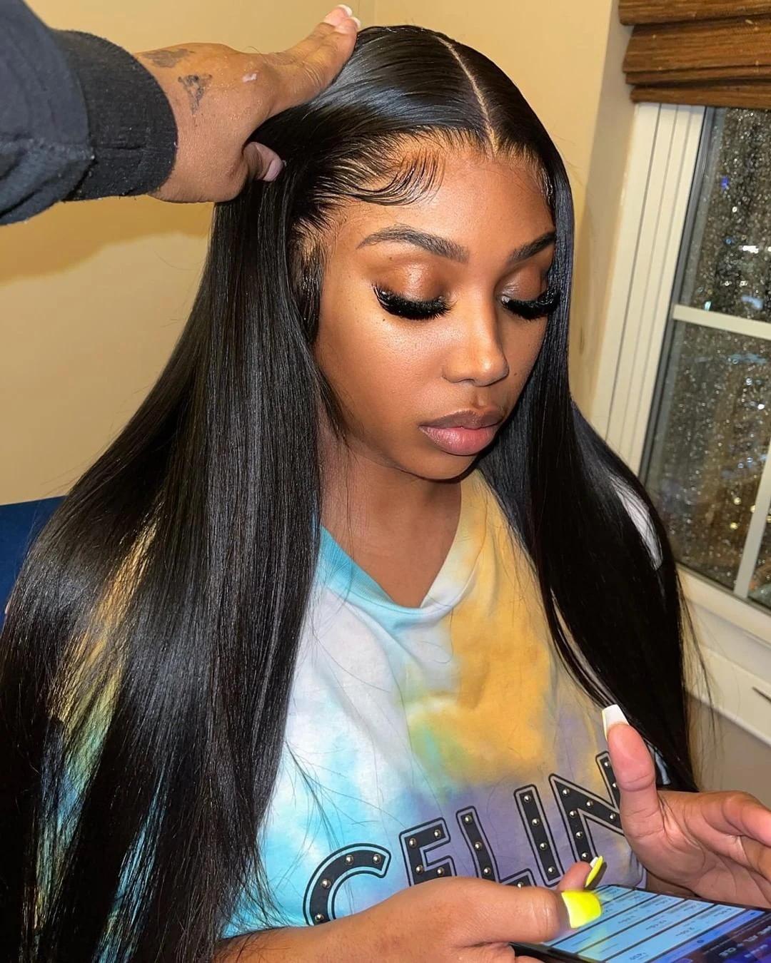 Bling Hair Glueless Wigs Human Hair Ready To Wear Straight Human Hair Wigs 30 32 Inch Pre Cut 6x4 Lace Closure Wig For Black Women Bling Hair Glueless Wigs Human Hair Ready To Wear Straight Human Hair Wigs 30 32 Inch Pre Cut 6x4 Lace Closure Wig For Black Women