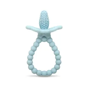Baby Teether – Easy-to-Hold Toy for Front & Back Teething Relief, BerryBumps Texture for Sensory Development, Soothes Sore Gums, BPA-Free, Great Gift for Babies 3M+ – Blue