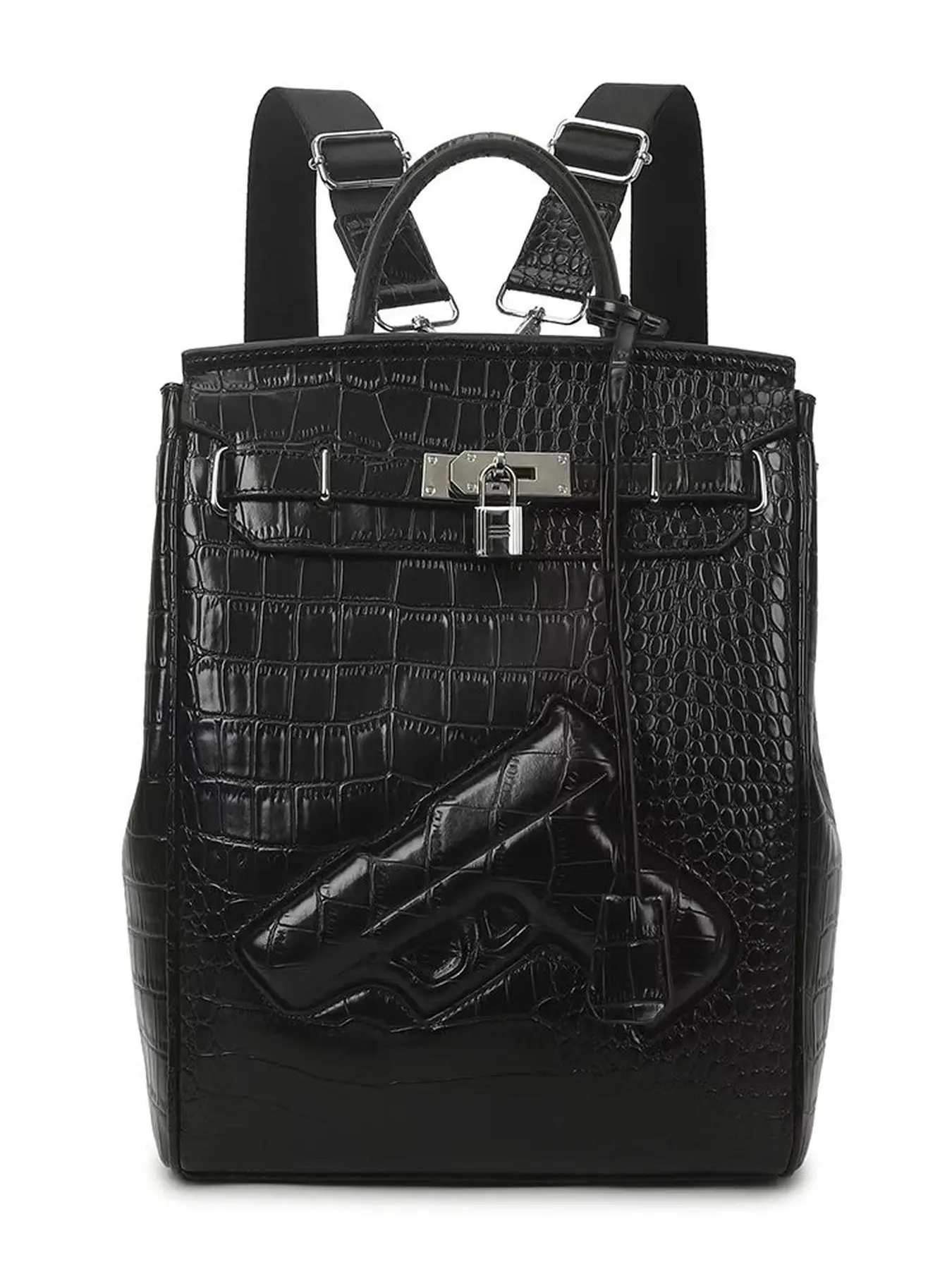New Men's Multi-Use Backpack, Vintage Lock Design, Large Capacity Laptop Bag, Leather Texture, Business Commute, Handheld & Shoulder, Laptop Backpacks