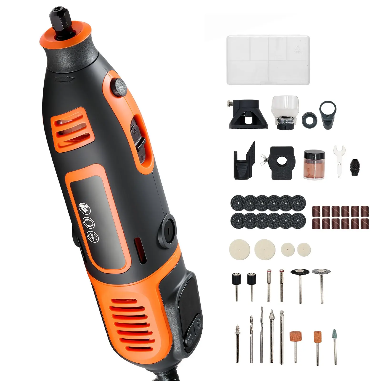 【DealsForYouDays】VEVOR 51-Piece Rotary Tool Kit, 200W Mini Power Rotary Tool Corded, 8000-40000RPM Multi-Purpose DIY Tools with Universal Chuck for Engraving, Sanding, Grinding, Polishing, Cutting, DIY Crafts