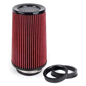 76mm 89mm 101mm High Flow Cold Cone Air Intake Filter, 2.5inch 3inch 3.5inch Universal Car Air Filter, Race Car Modification