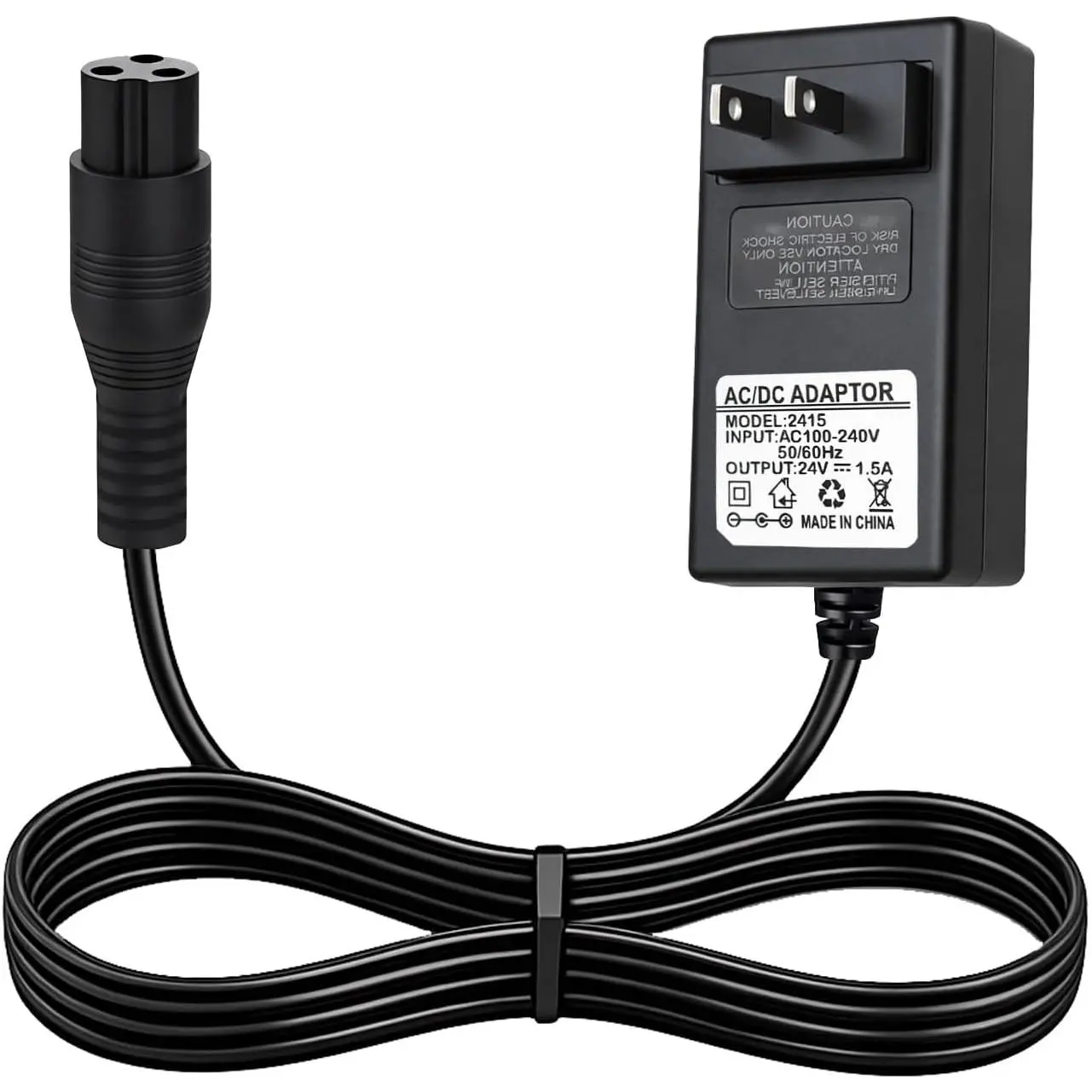 24V Charger 3-Prong Plug Power Adapter, 6.6FT AC Replacement Charger Cord | not for hoverboards.12mm-12.3mm / 0.47in-0.48in. Use a caliper to measure your port. Do not rely on visual judgment.