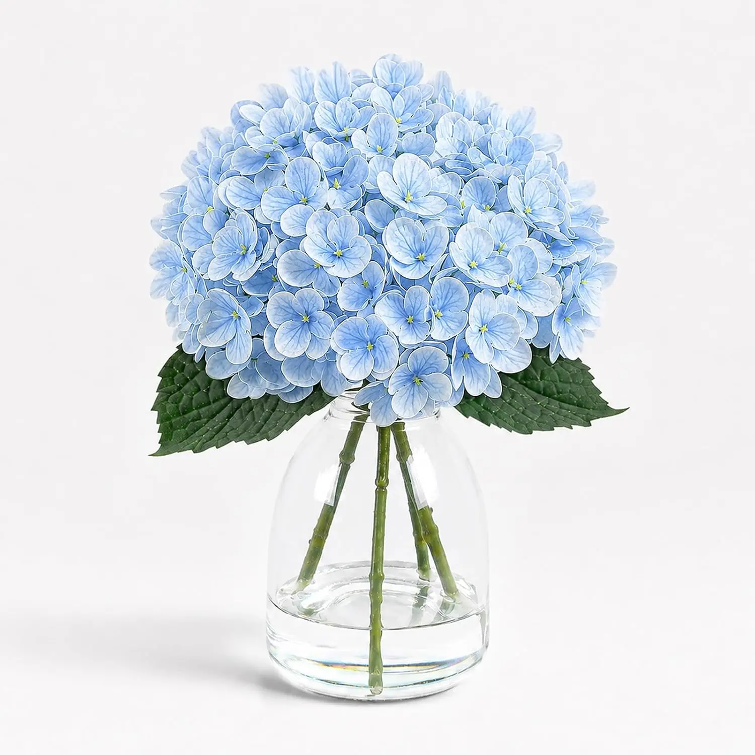 Artificial Hydrangea Flower Bouquet in Vase for Table Centerpiece Decor