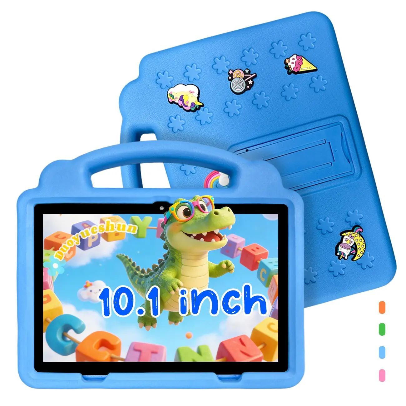 Happy for Kids, Peace of Mind for Parents! 10.1 Inch Android Kids Tablet, 5G WiFi, Shockproof Design, Parental Control Mode, Blue/Pink/Orange/Green, Ideal Gift for Christmas & Birthdays!Balances Learning & Entertainment. No Power Adapter Included
