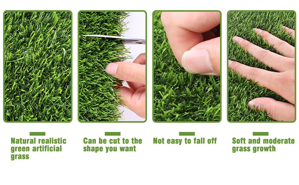 Grass Squares Placemats 4 Packs 12"x 12" Artificial Grass Turf Patch Tiles Green Grass Squares Fake Grass Mat Synthetic Grass Rug Roll Tabletop Decorations for Home Dining Christmas Table