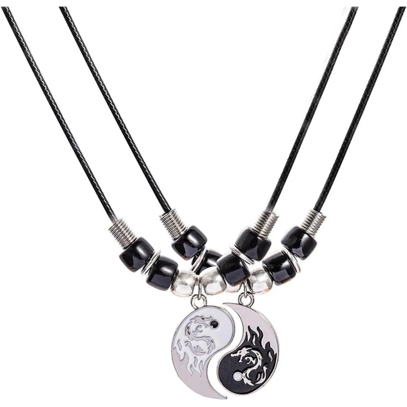 Yinyang BFF Couples Pendant Necklace 2 count Matching Puzzle Pendant Necklaces for Won n Friendship Boyfriend Girlfriend Jelry-A