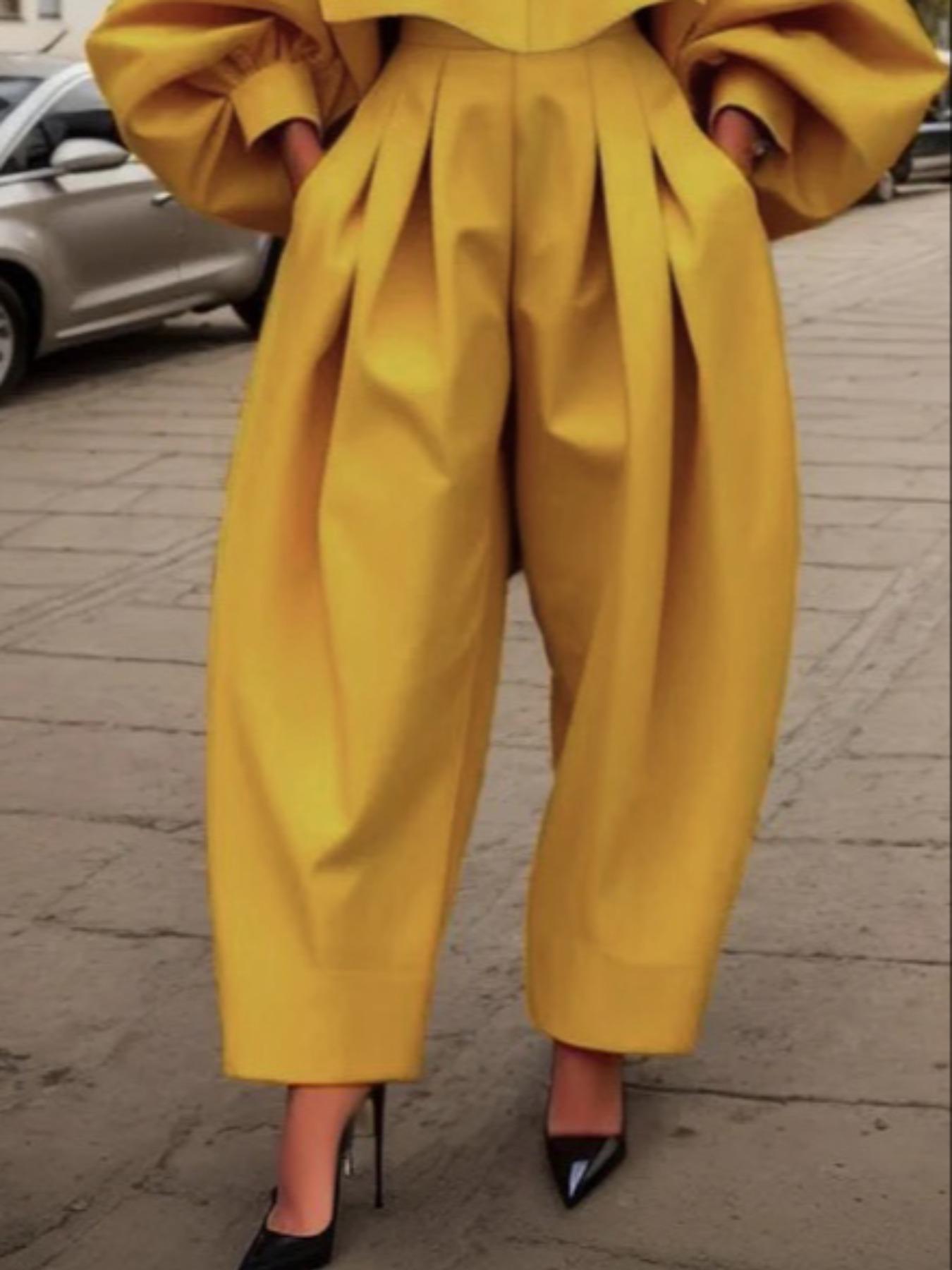 Women's Solid Color Pants, Casual Comfy Chic Trousers for Daily Wear, Ladies Bottoms for All Seasons, Vibrant Pants for Women