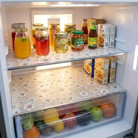 4/8 Counts Waterproof Refrigerator Pads, Moisture-Resistant and Non-Slip, Washable and Reusable, EVA Material, Kitchen Cabinet Pads