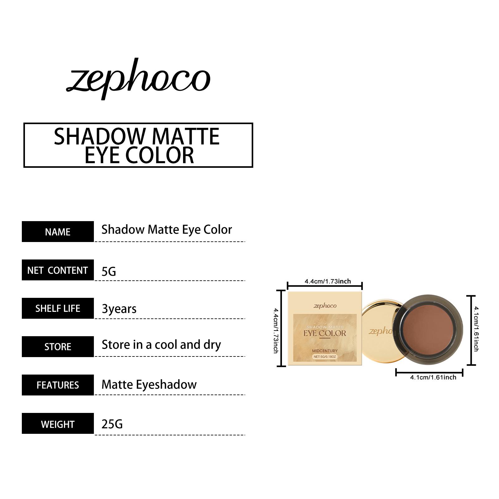 Matte Single-Color Eyeshadow (Midcentury), Natural Color Display, Not Easy To Smudge, Portable For Touch-Up Eyeshadow