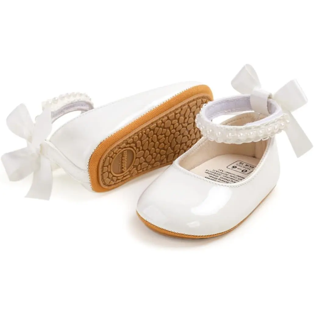 Baby Shoes Mary Jane Flats Non Slip Soft Sole Infant Toddler Sneakers First Walkers Party Christmas Dress Shoes