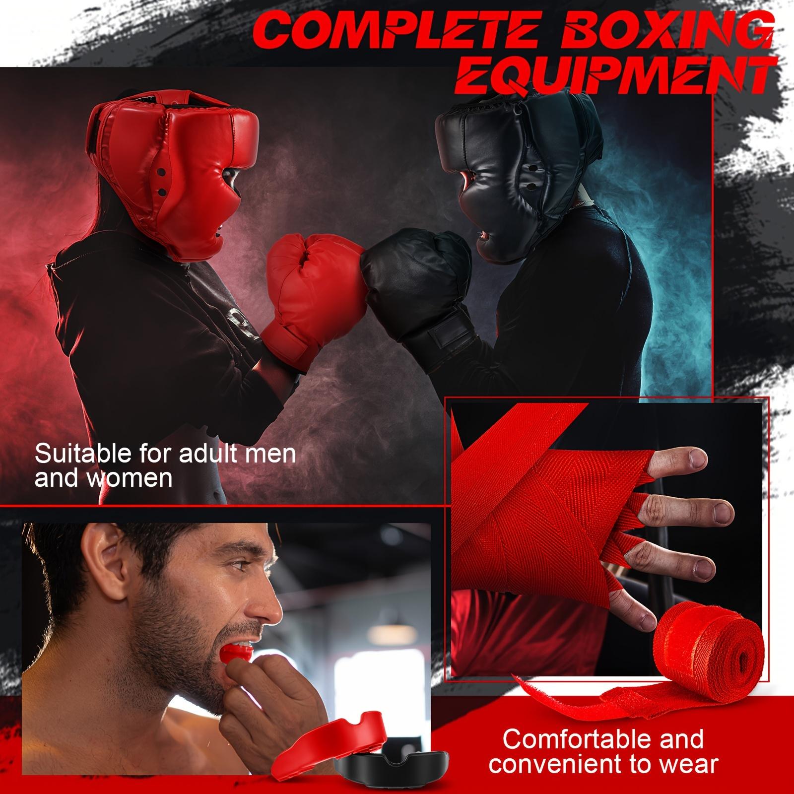 THE WELL KEPT 14pcs Boxing Set Including 2 Pair of 16 Oz Boxing Gloves Headgear Hand Wraps Mouth Guards Gifts for Adults Youth Beginners Training Equipment