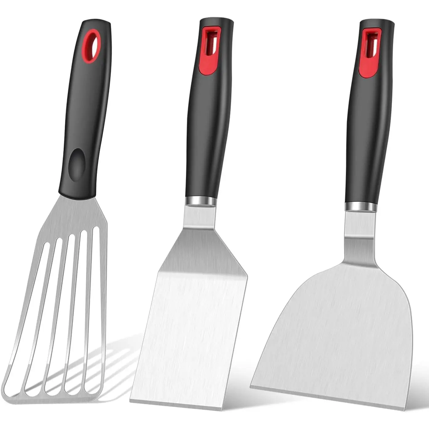 Spatula Set Stainless Steel Kitchen Metal Spatula for Cast Iron Skillet with  Handle, Fish Spatula Turner Flipper for Pancake Burger Egg Cooking Spatulas BBQ Grill Griddle