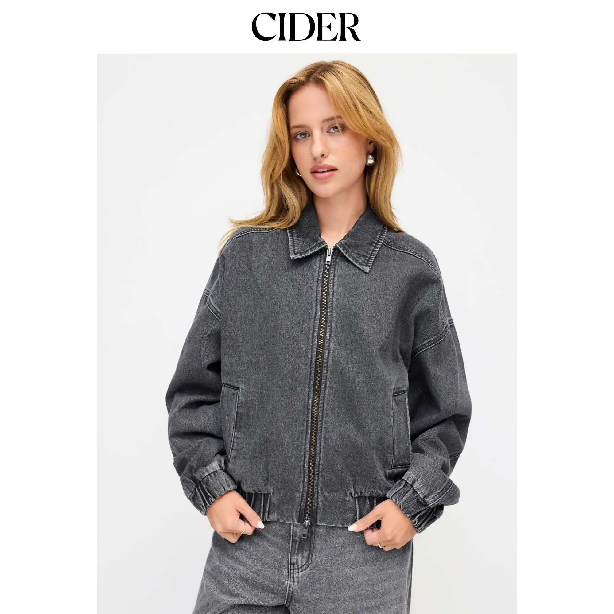 Cider The Aviator Solid Zipper Jacket with Side Pockets SummerFinds