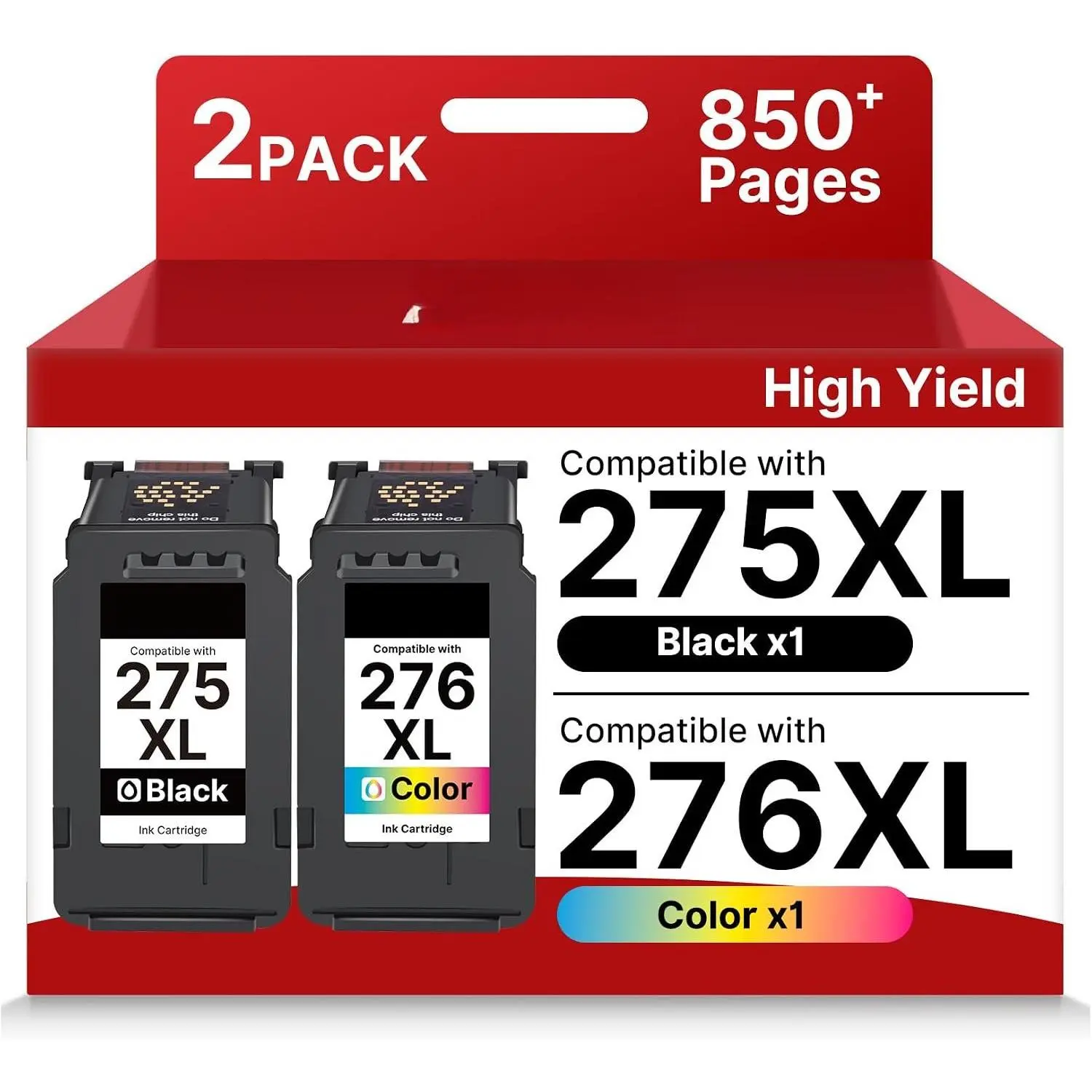 PG-275XL/CL-276XL Ink  Combo Pack  for  275 and 276 Ink Cartridges for Pixma TR4722 TS3720 TS3722 TR4700 TR4720 TS3700 TS3522 TS3520 TS3500 TR4723 TR4725 High Yield (2 Pack)