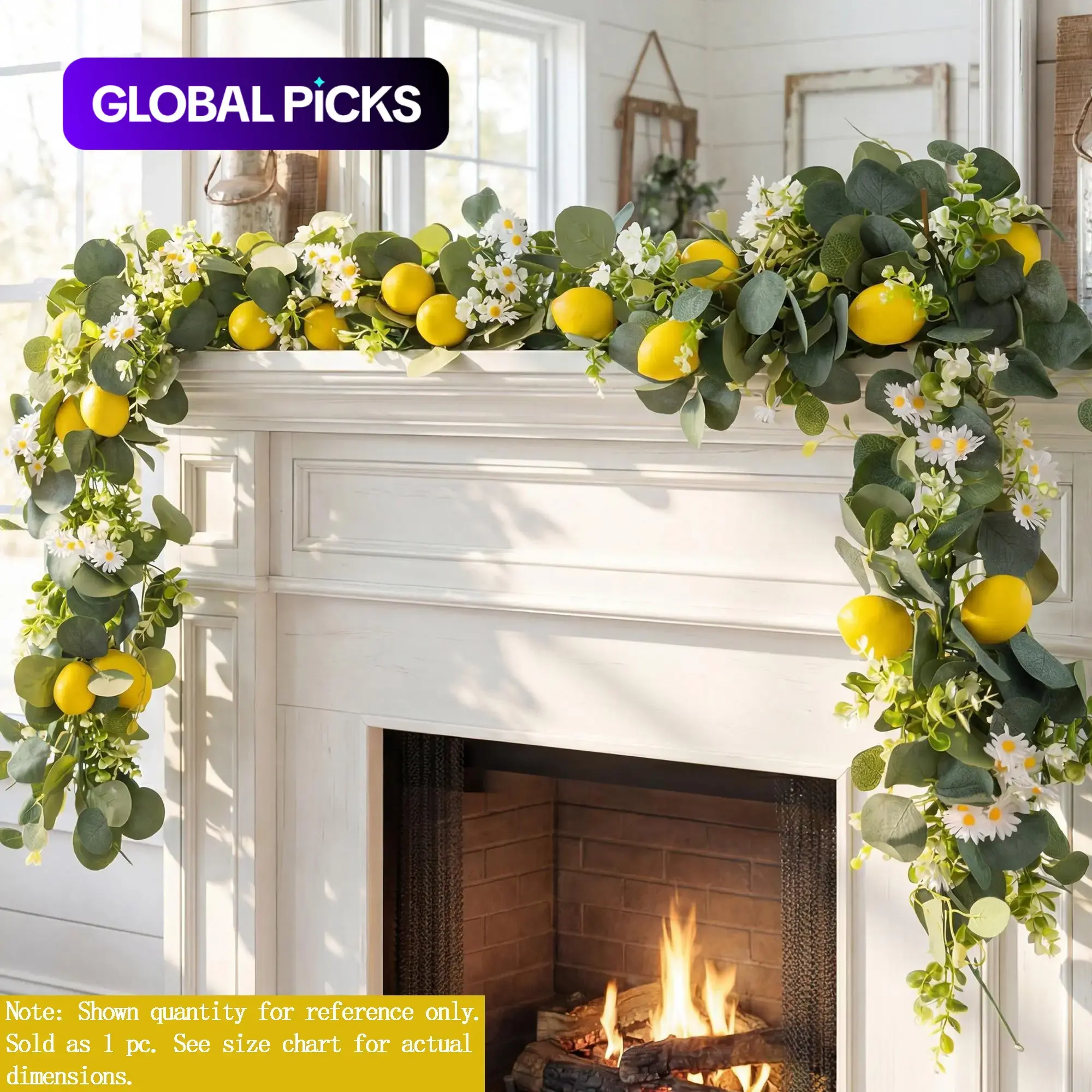 Lemon Artificial Vines, Silk Vine Garland with Green Leaves, Faux Floral Garland, Fake Hanging Plants Greenery Decor for Home, Bedroom, Wall, Party Decor Supplies, Wedding Decoration #GLOBAL PICKS