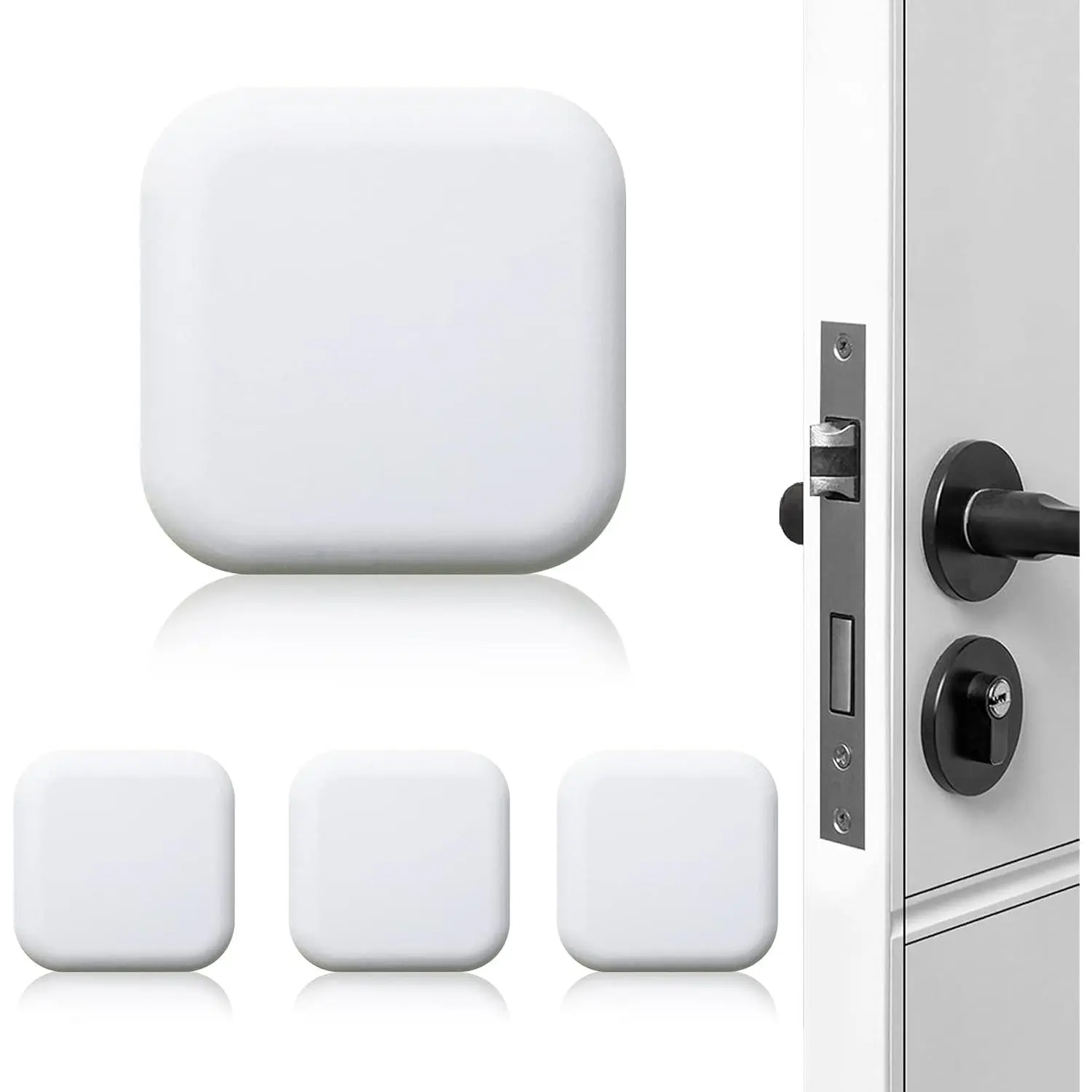Door Stoppers Wall Protector Buffer Guard Doorknob Door Handle Bumper Self Adhesive Silencer Soft Rubber Crash Pad for  Office