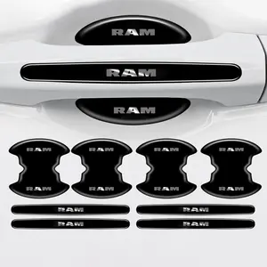 High-Quality Car Door Handle Anti-Scratch Protector Stickers, Dodge RAM Logo Car Accessories, Durable Protection for Your Vehicle