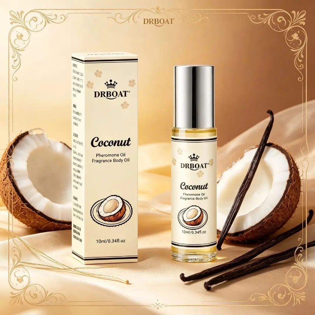 0.34oz Crown Coconut Perfume Oil – Sweet Coconut Vanilla Concentrated Fragrance Oil Roll-On for Unisex, 10ml Pheromone Musk Coconut Eau de Parfum for Women Men, EDP Oil