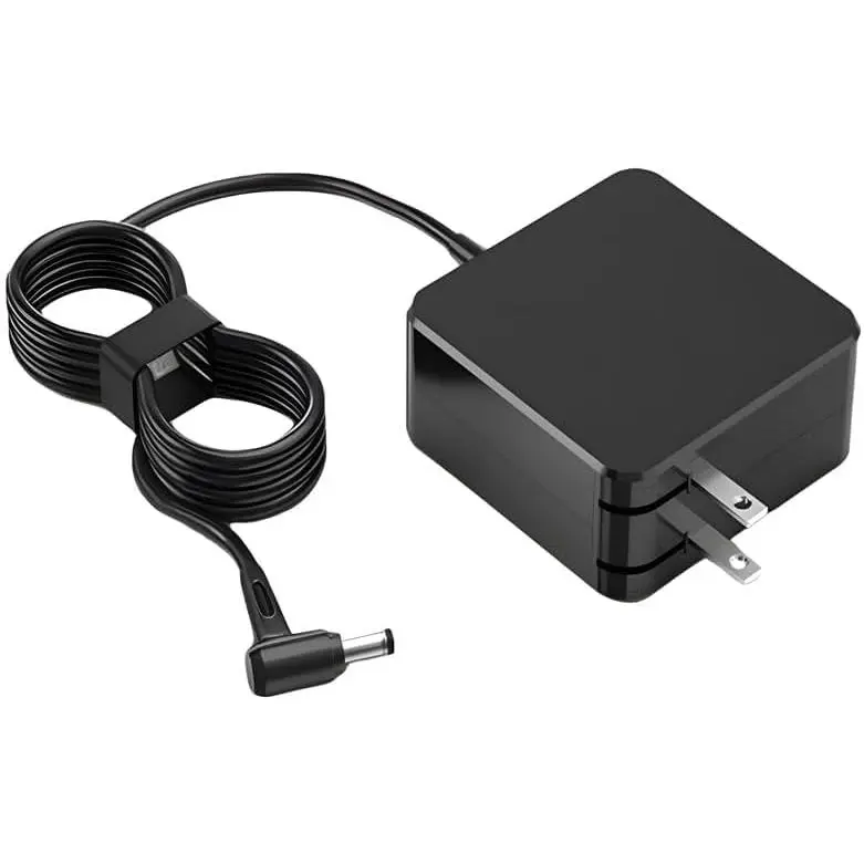 65W Round Tip Fast Laptop Charger with 65W Output, Foldable Plug, 5.6ft Power Cable, Compatible with IdeaPad 3, Yoga, Chromebook, Fast Charger