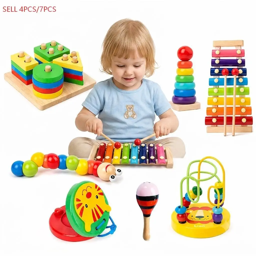 Wooden Xylophone Instrument Set, Musical Toy, Early Learning Educational Gift for Preschool Boys and Girls