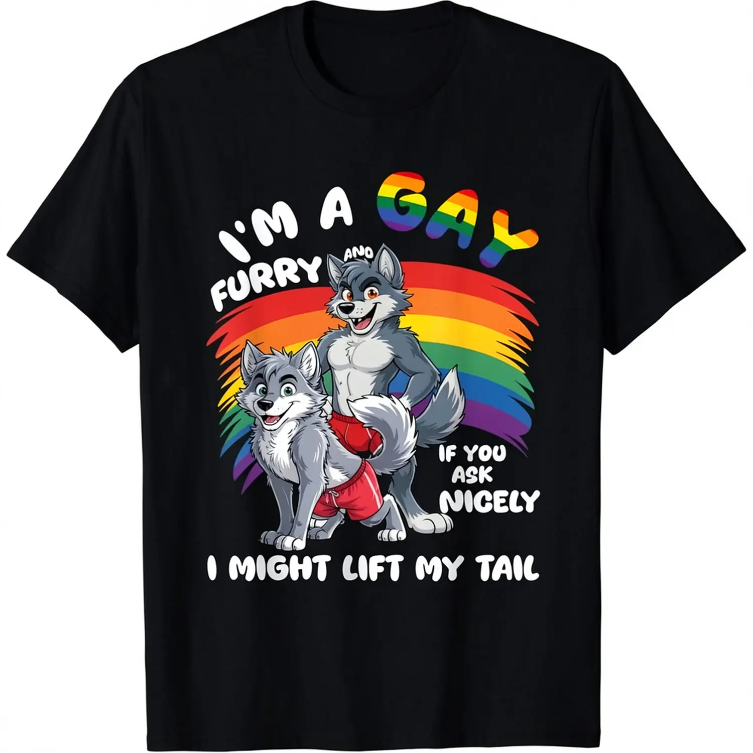 I'm A Gay Furry Pride Month Gay LGBTQ Rainbow Fox Furry T-Shirt