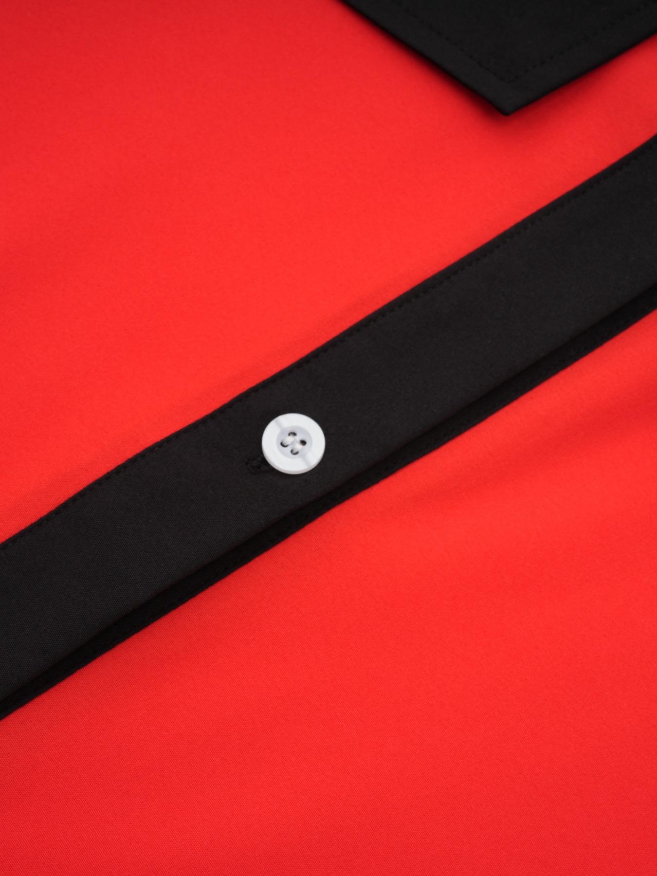 Women's Colorblock Flap Detail Button Front Shirt Blouse, Elegant Long Sleeve Collared Top for Spring & Fall, Fall Tops, Ladies Clothes for Work Office Business Women's Colorblock Flap Detail Button Front Shirt Blouse, Elegant Long Sleeve Collared Top for Spring & Fall, Fall Tops, Ladies Clothes for Work Office Business