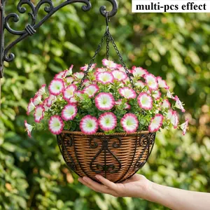 16pcs Artificial Morning Glory Flowers, Indoor Outdoor Decor, Father's Day Mother's Day Thanksgiving Christmas, Home Wedding Party Garden Decoration