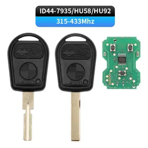 For BMW E31 E32 E34 E36 E38 E39 E46 Z3 HU58 HU92 Blade With PCF7935 / ID44 Chip EWS Systems 315/433 Mhz 3 Buttons Car Remote Key