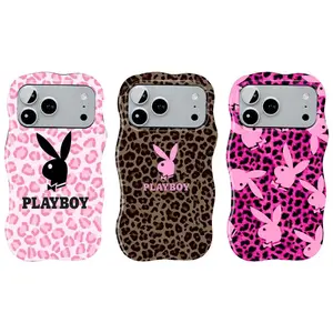 Playboy Pink Leopard Print Phone Case—compatible with the iPhone 11–17 Pro Max/Plus series and Samsung Galaxy S23– series. Adorned with a wildflower pattern, it makes for an ideal birthday gift for both men and women.