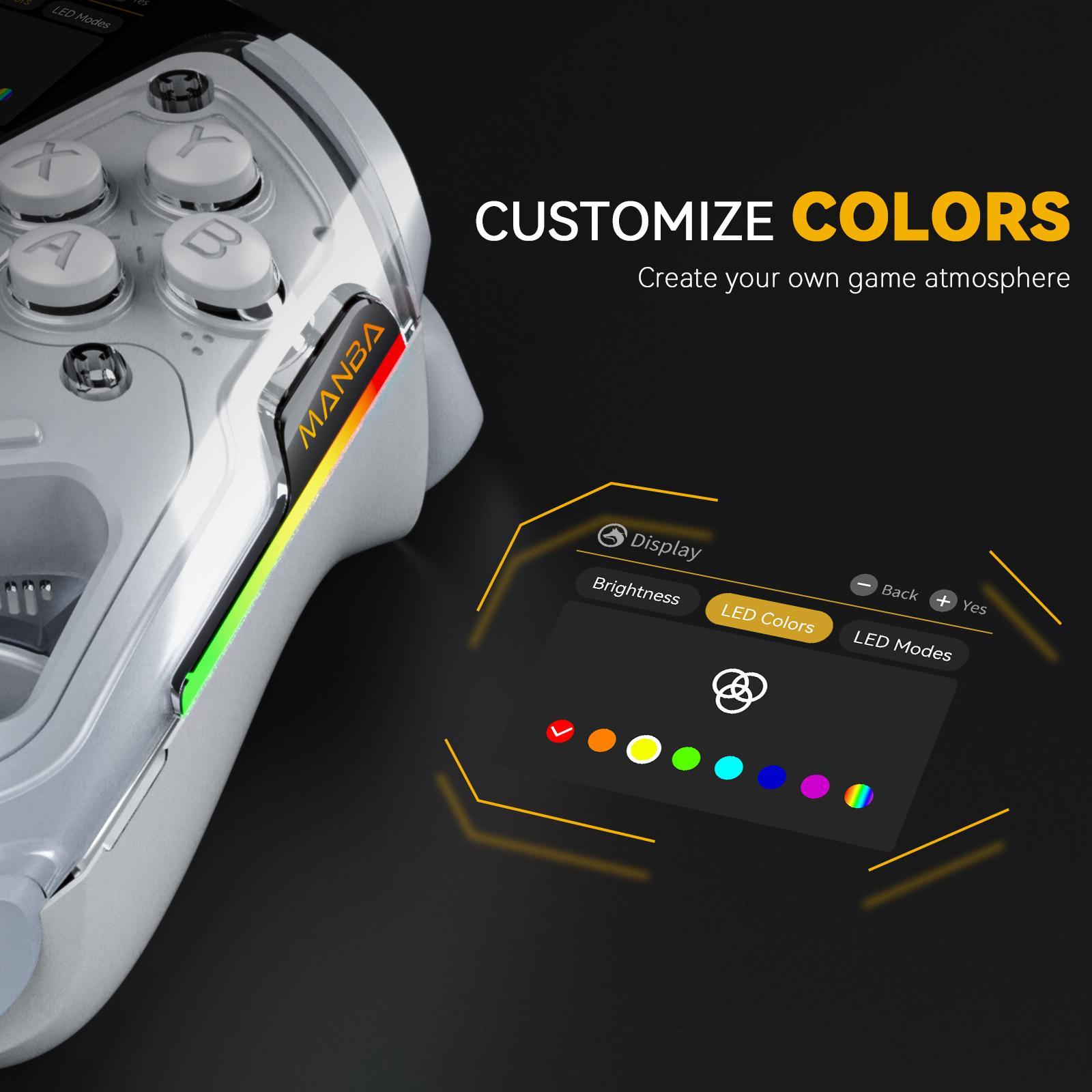 FIEHDUW NO DRIFT ManbaOne Interactive Screen Gaming Controller for Console, PC/Switch/iOS/Android/Steam Deck, Hall Effect Stick & Trigger(Not Compatible with Xbox, PS5)