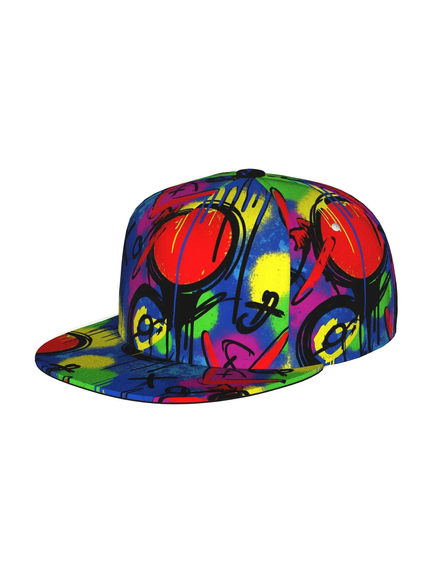 Colorful Graffiti Pattern, Unisex baseball cap, adjustable back buckle trucker cap, party baseball cap, punk-style sun hat, suitable for skateboarding, dancing and outdoor sports, all year round.