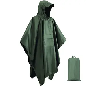 3-In-1 Raincoat Poncho, Unisex Multifunctional Raincoat, Lightweight Hooded Raincoat, Suitable For Camping, Hiking, Cycling, Mountaineering, Outdoor Trekking, And Tactical Use