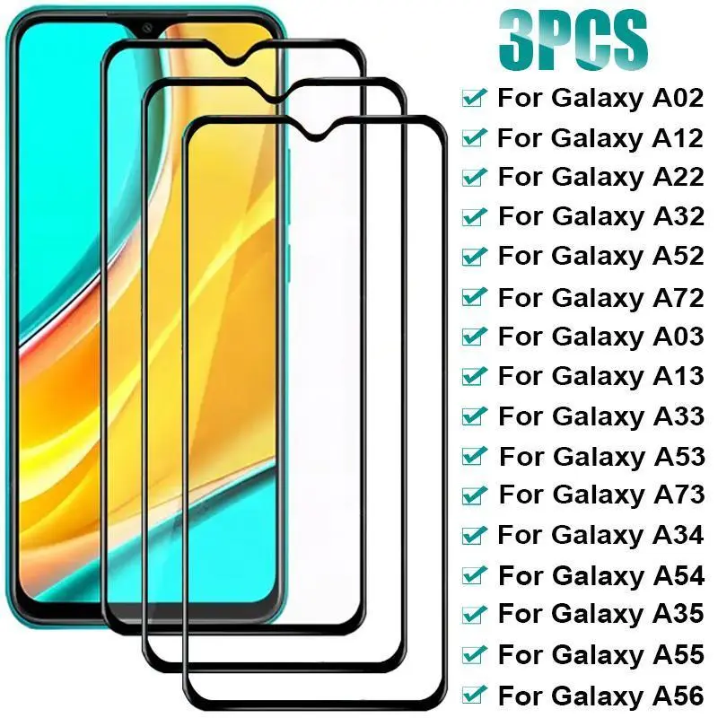 Tempered Glass Phone Screen Protector with Silicon Adhesive for Samsung Galaxy Smartphones - Scratch Resistant Accessory for A03S,A12,A13,A22,A32 5G,A33,A34,A35,A52S,A53,A54,A55,A56,A72,A73, Phone Screen Protectors, Anti-Scratch