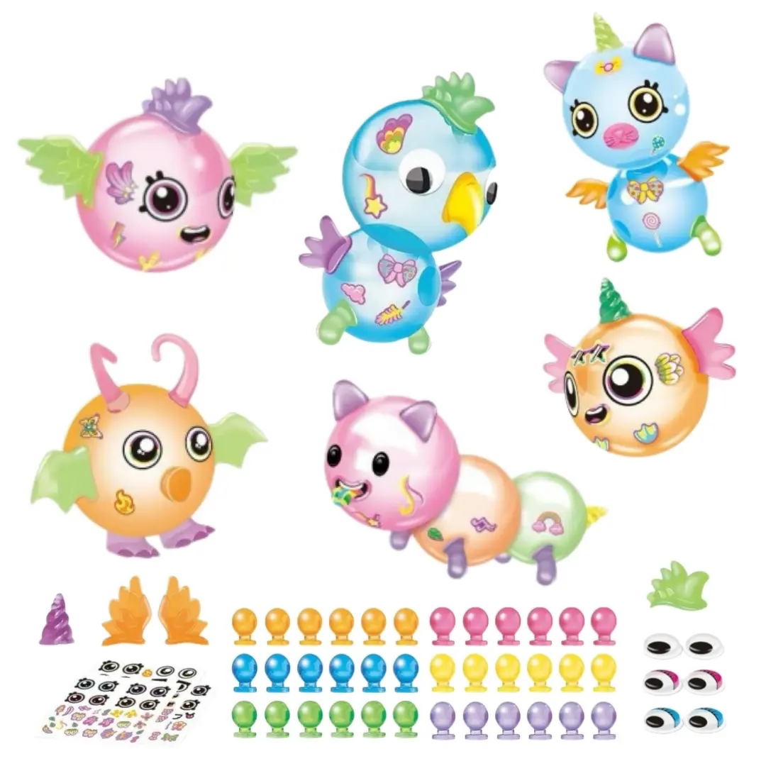 DIY Balloon Doll Set, Balloon Animals Magic Stick Bubble Ball Kit with Balloons and Accessories, Educational Toy for Kids, Fun Party Activity Gift for Ages 3+, Balloon Party Supplies