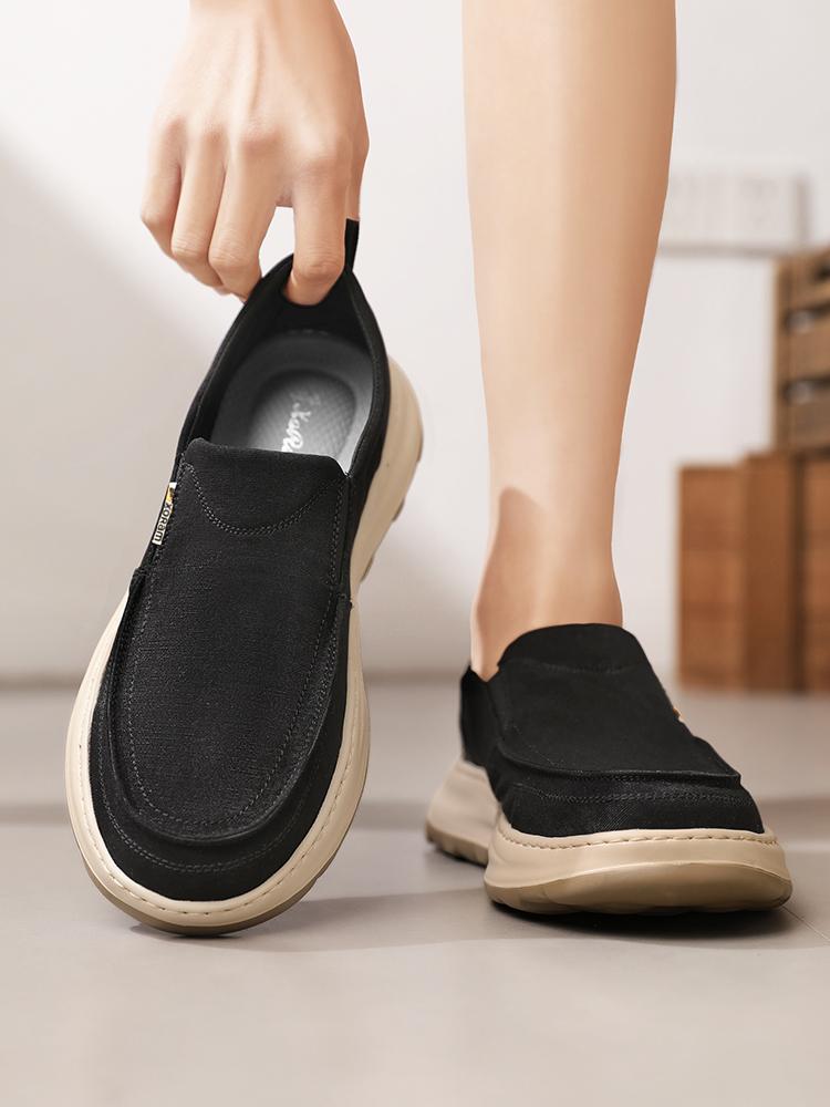 Men's Breathable Canvas Slip-Ons – Ultra Light, No Smell, Soft Sole Summer Shoes  5822