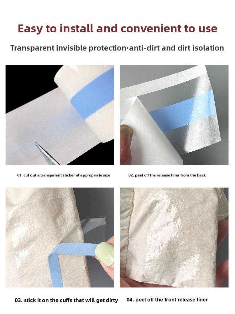 3PCS Anti-stain stickers for trench coat collars, winter down jackets, overcoats, outerwear, and linings; invisible, transparent, and self-adhesive.