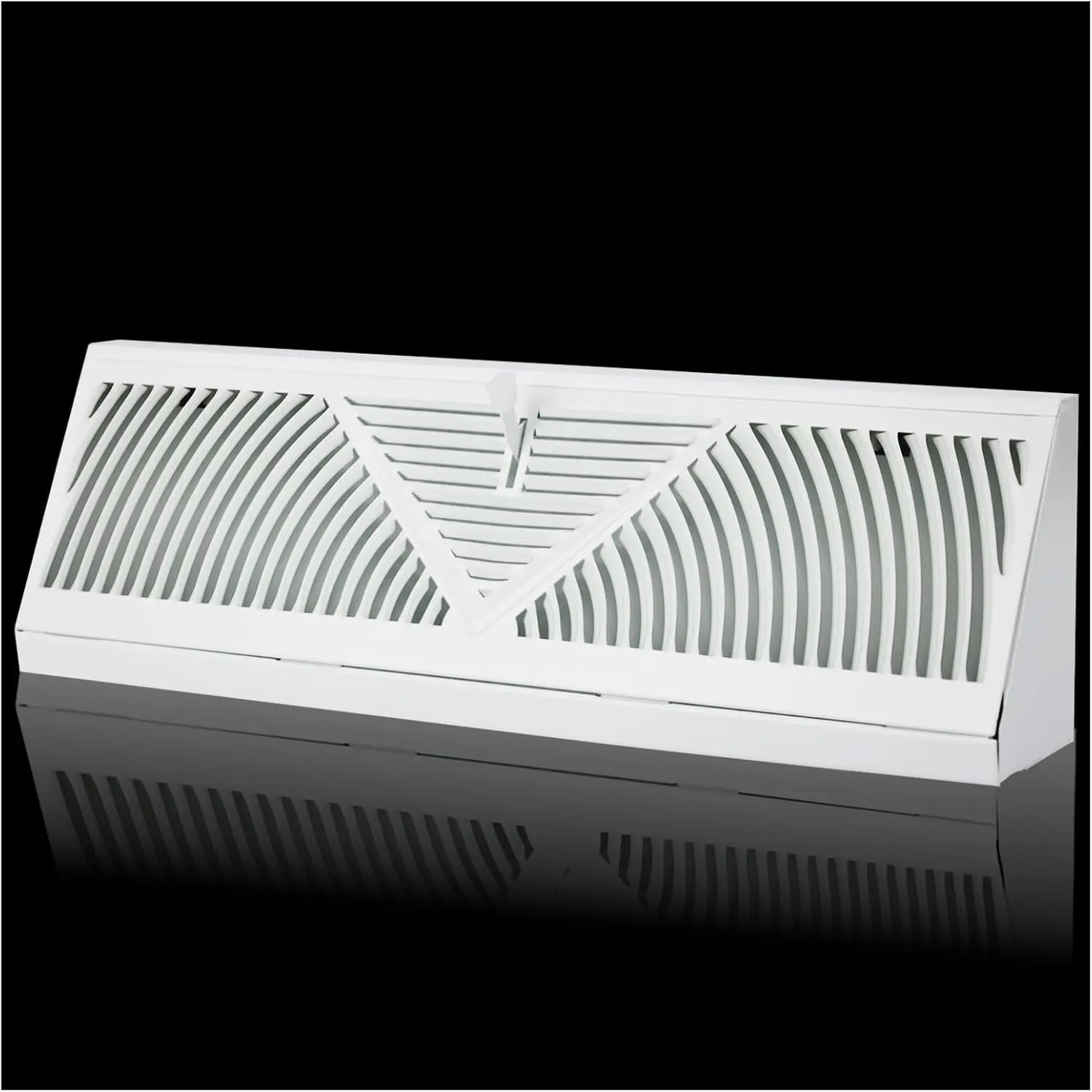 15 inch Baseboard Register Vent for 15"Duct,Baseboard Diffusers Vent Cover | Steel Baseboard Diffuser,3 Way Maximum Air Flow,Smooth Adjust Lever,Wall Corner Base-Board Air Covers,15"Wx4.5"H x 2.75"Deep