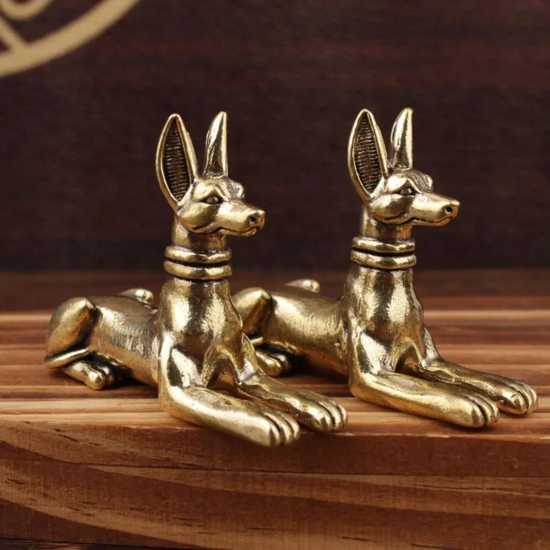 Brass Egyptian Pharaoh Hound Statue - Metal Collectible Figure, Exquisite Brass Statues Home Decor Art Piece for Home, Bookshelf