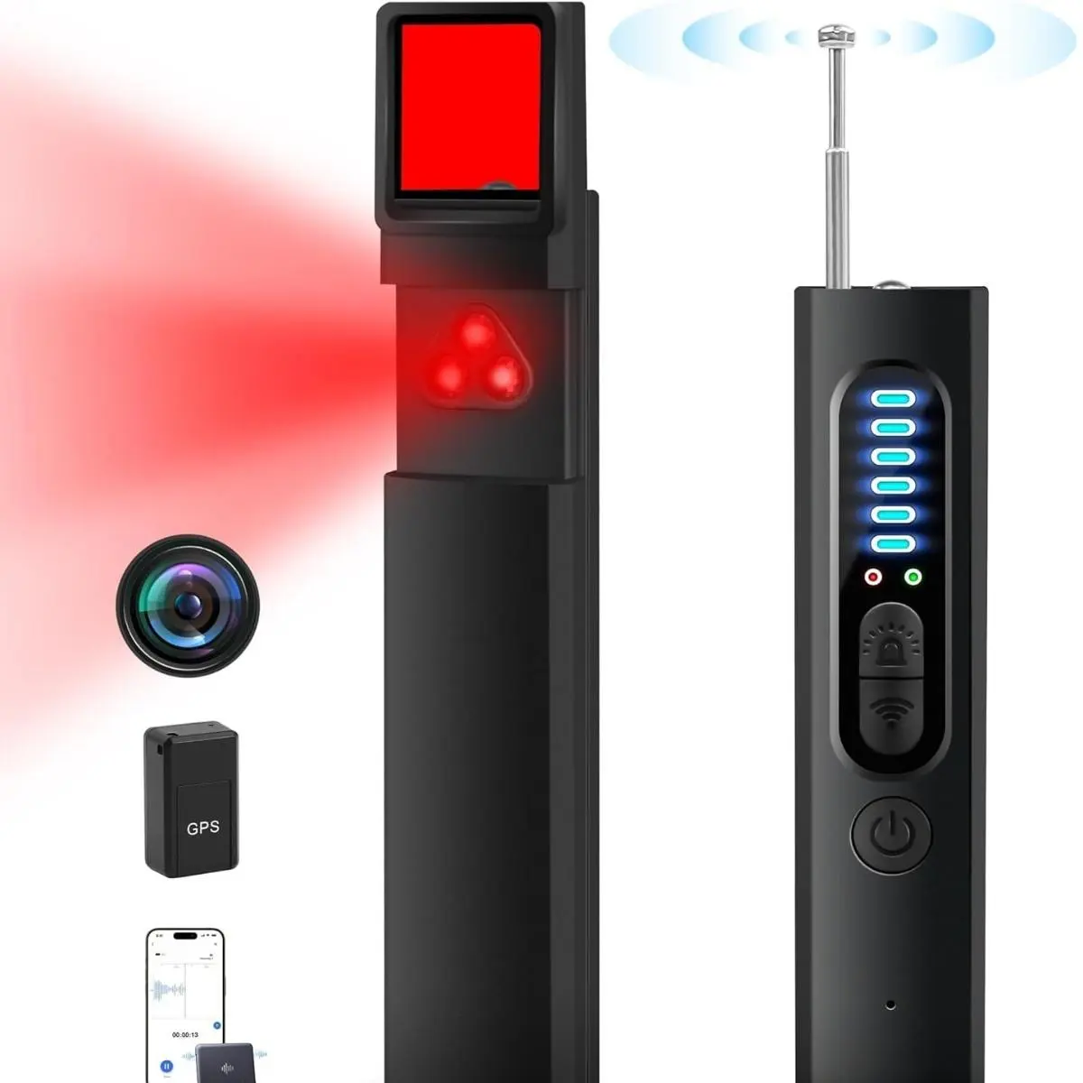 Hidden Camera Detector - High Precision GPS Tracker & Bug Detector, Portable RF Signal Scanner Privacy Protection Tool for Home, Office, Hotel, and Travel Security