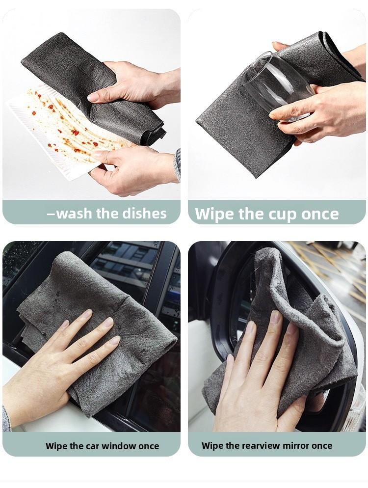 Magic Microfiber Cleaning Cloth, Streak-Free & Lint-Free for Glass, Mirror & Window, No Watermark, Reusable Washable Towel for Household Chores, Kitchen, Bathroom & Furniture Dusting & Polishing