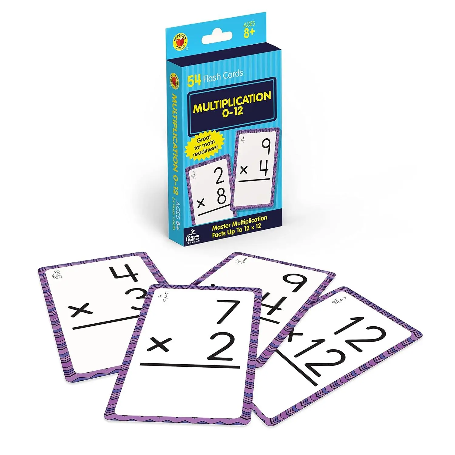 Carson Dellosa 54 Multiplication Flash Cards | Flashcards Covering All Times Table Facts Through 12, Math Games for Kids 8-12, 3rd Grade Mathematics and Up