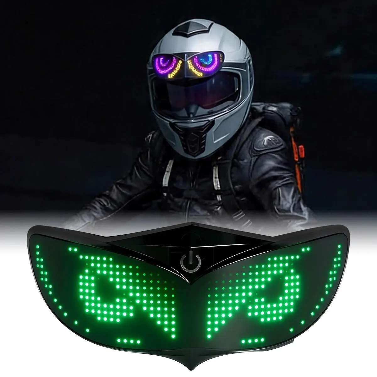 Owl Helmet Light, Outdoor Sports Tail Light, Cycling LED Display, Bright Advanced, Type-C Charging, APP Switch Animation, Bike Motorcycle Helmet, Bicycle Taillight
