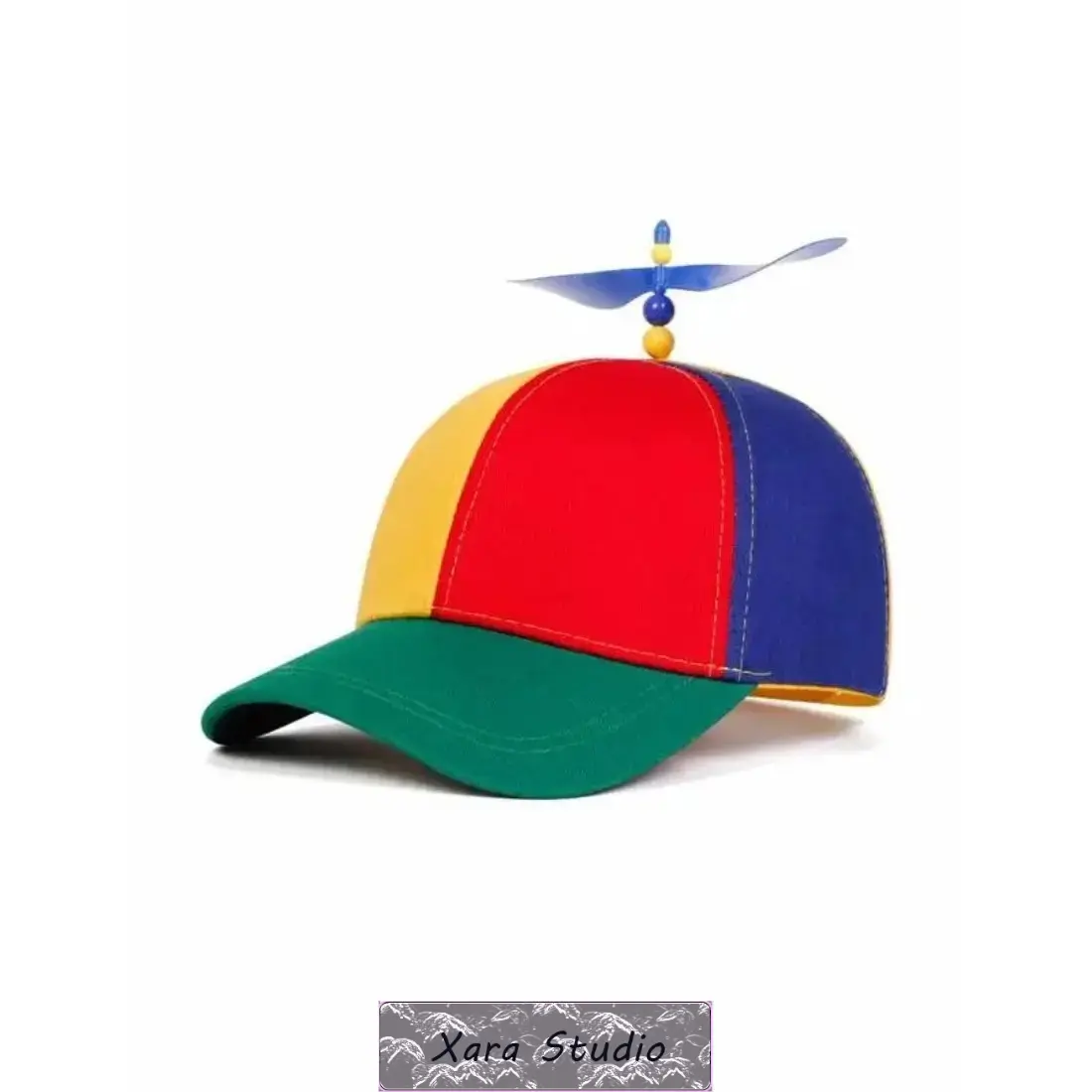 Rainbow Propeller Hat for Adults, Funny Colorful Beanie Cap with Spinning Propeller, Adjustable Lightweight Party Hat, Aesthetic Y2K Costume Cap for Festival, Halloween, Party,summerwins