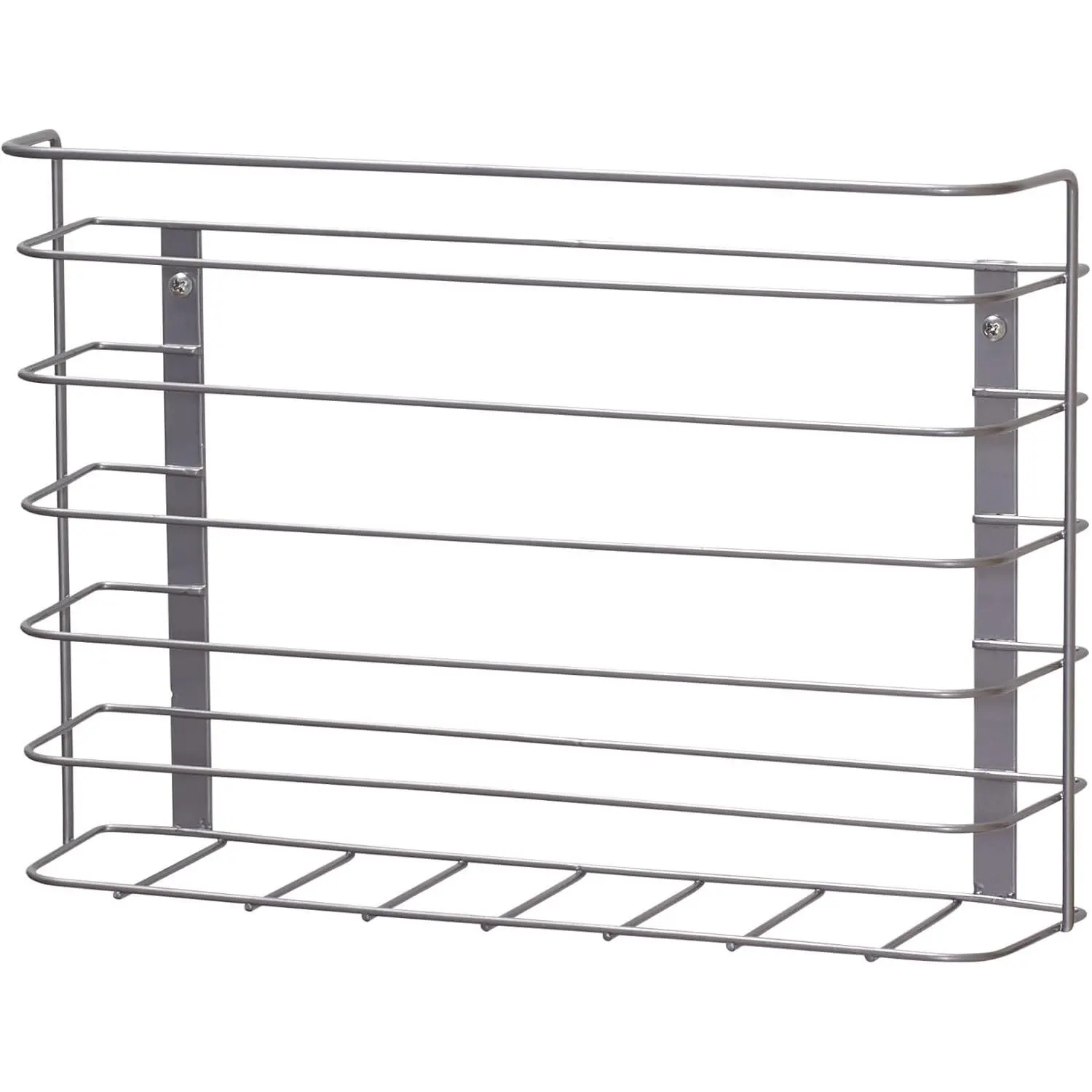 Tall Door Mount Cabinet Organizer with Steel Wire Frame in Nickel Powder Finish, Silver