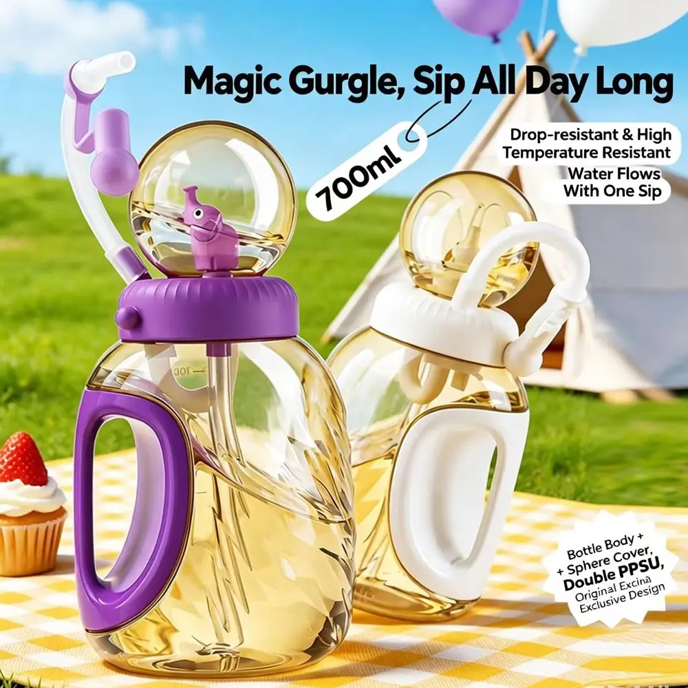 700ML Elephant Fountain Kids Water Tumbler, BPA-Free Ppsu Sippy Cup, Leakproof & Drop-Resistant, Ideal for Toddlers Aged 2-6+ Years, Toddler Sippy Cups